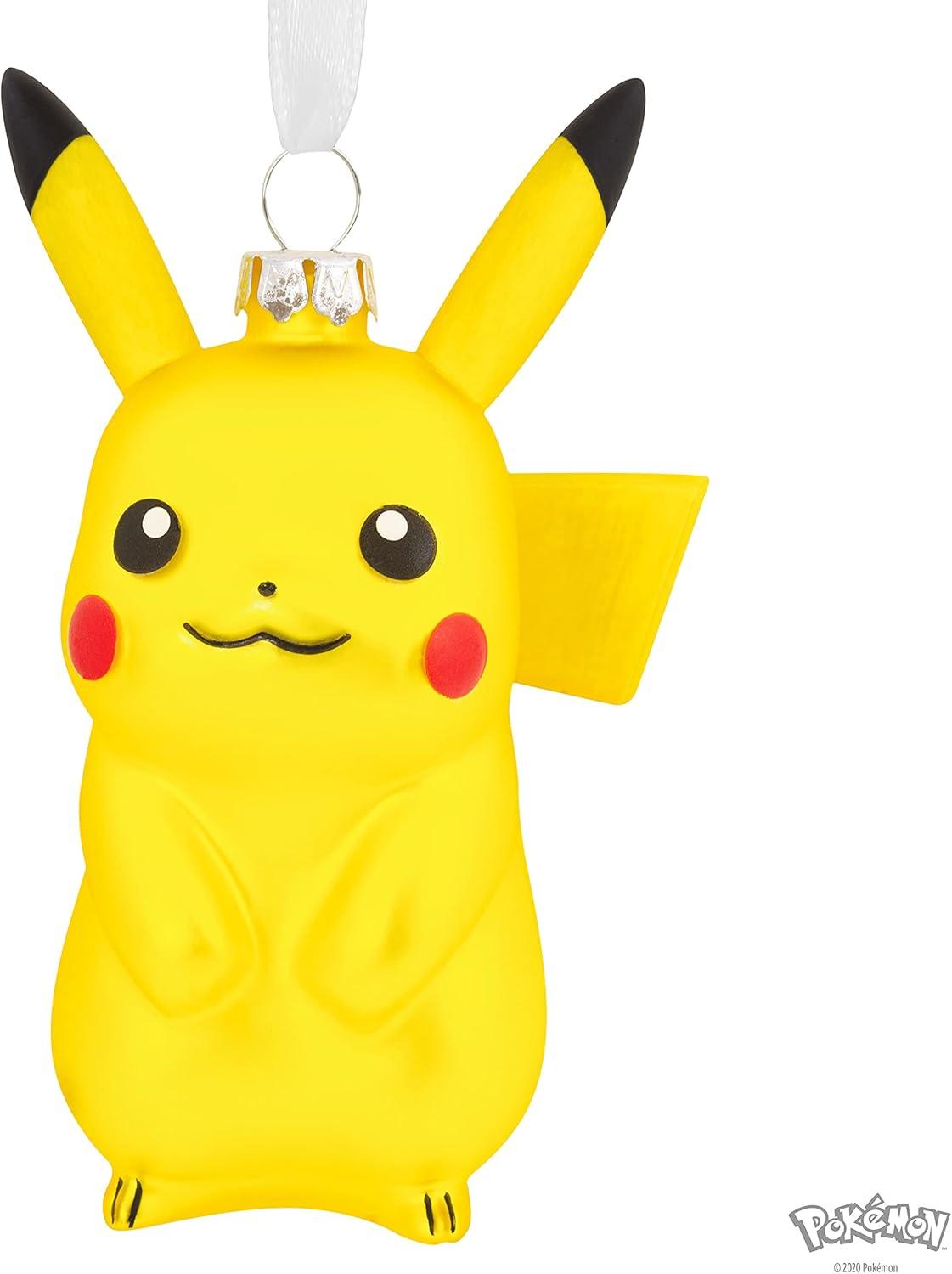 imageHallmark Pokmon Pok Ball Christmas Ornament Blown GlassPikachu