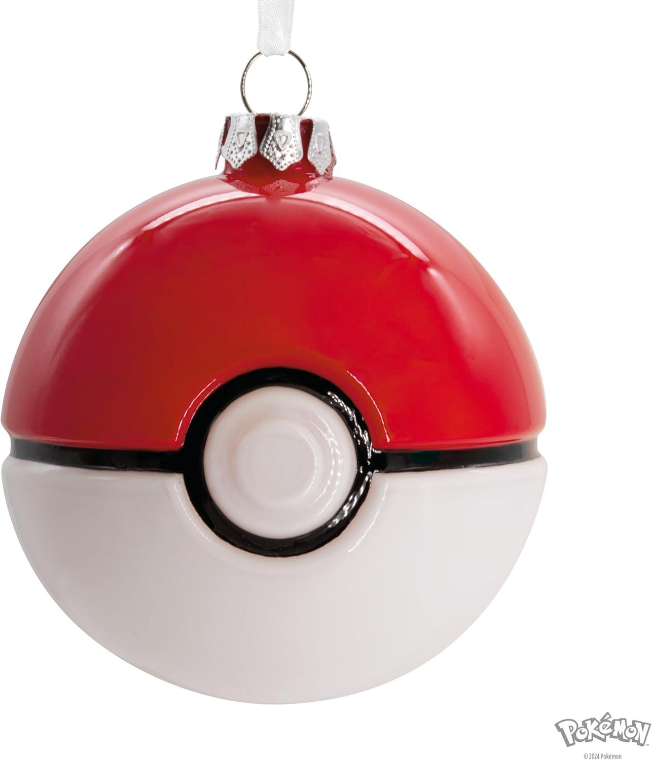 imageHallmark Pokmon Pok Ball Christmas Ornament Blown GlassPok Ball