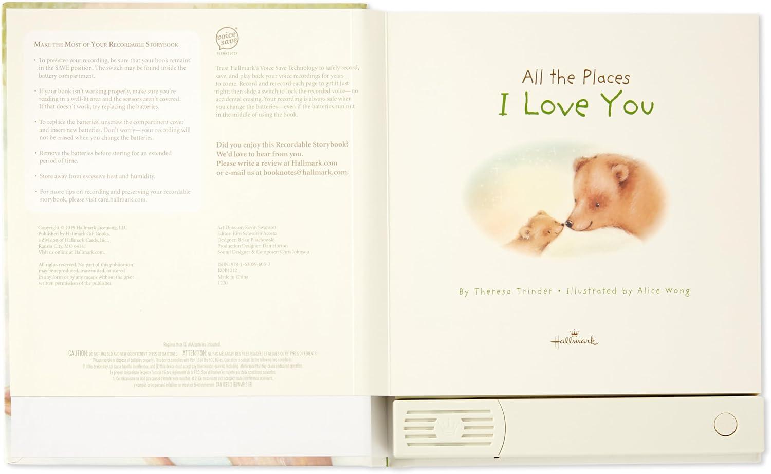 imageHallmark Recordable Book with Music for Children All The Places I Love You Easter Basket StuffersAll the Places I Love You