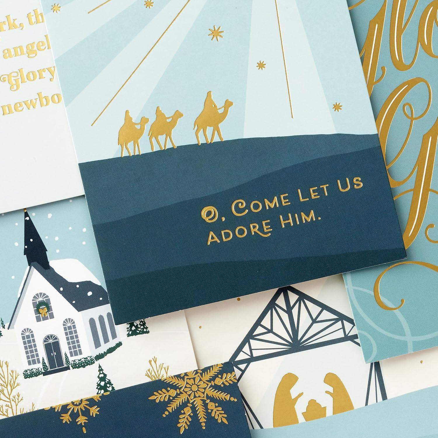 imageHallmark Religious Christmas Boxed Cards Nativity Scene 16 Christmas Cards and 17 EnvelopesHeavenly Peace Holiday Card Assortment