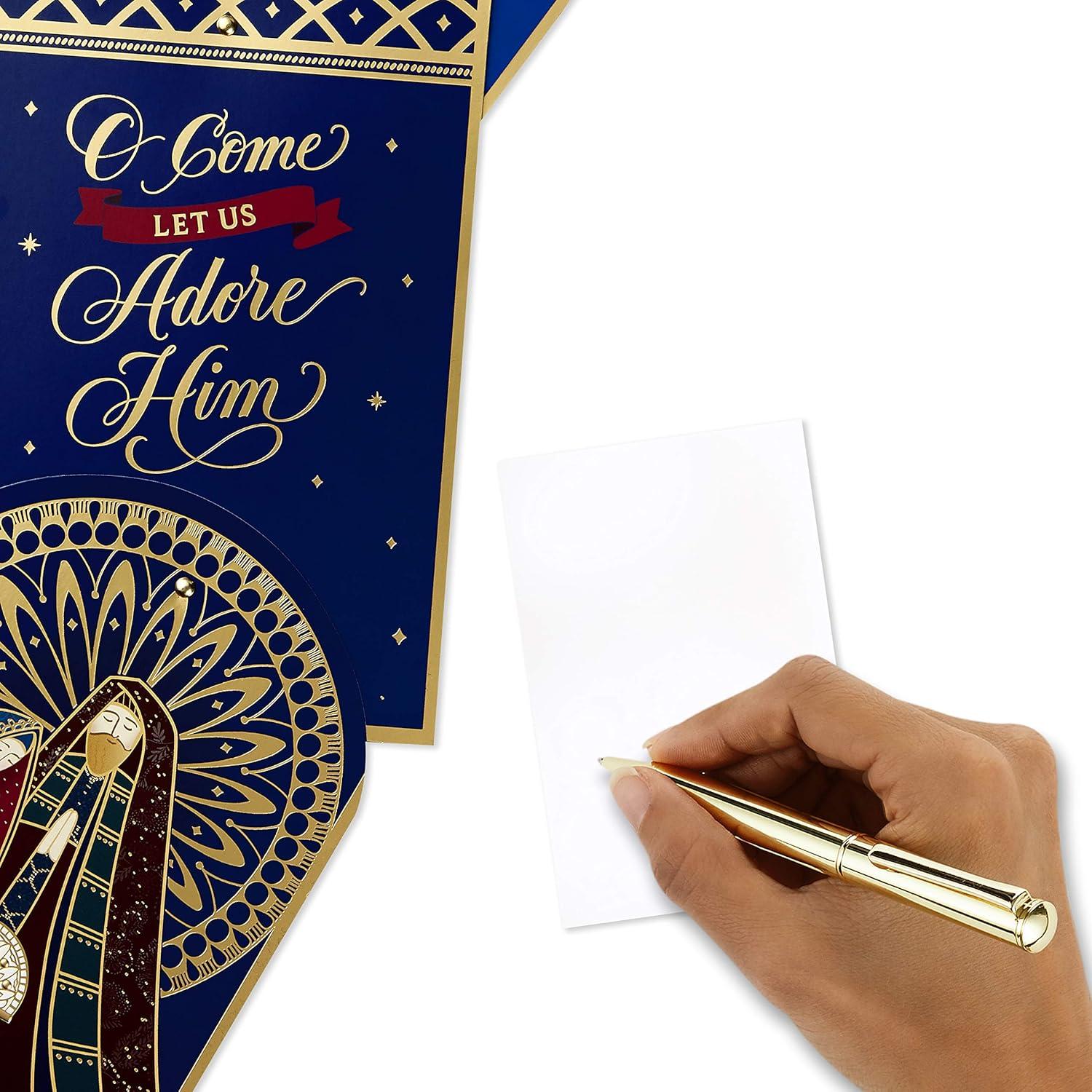 imageHallmark Religious Christmas Boxed Cards Nativity Scene 16 Christmas Cards and 17 EnvelopesNativity Hangable Holiday Cards