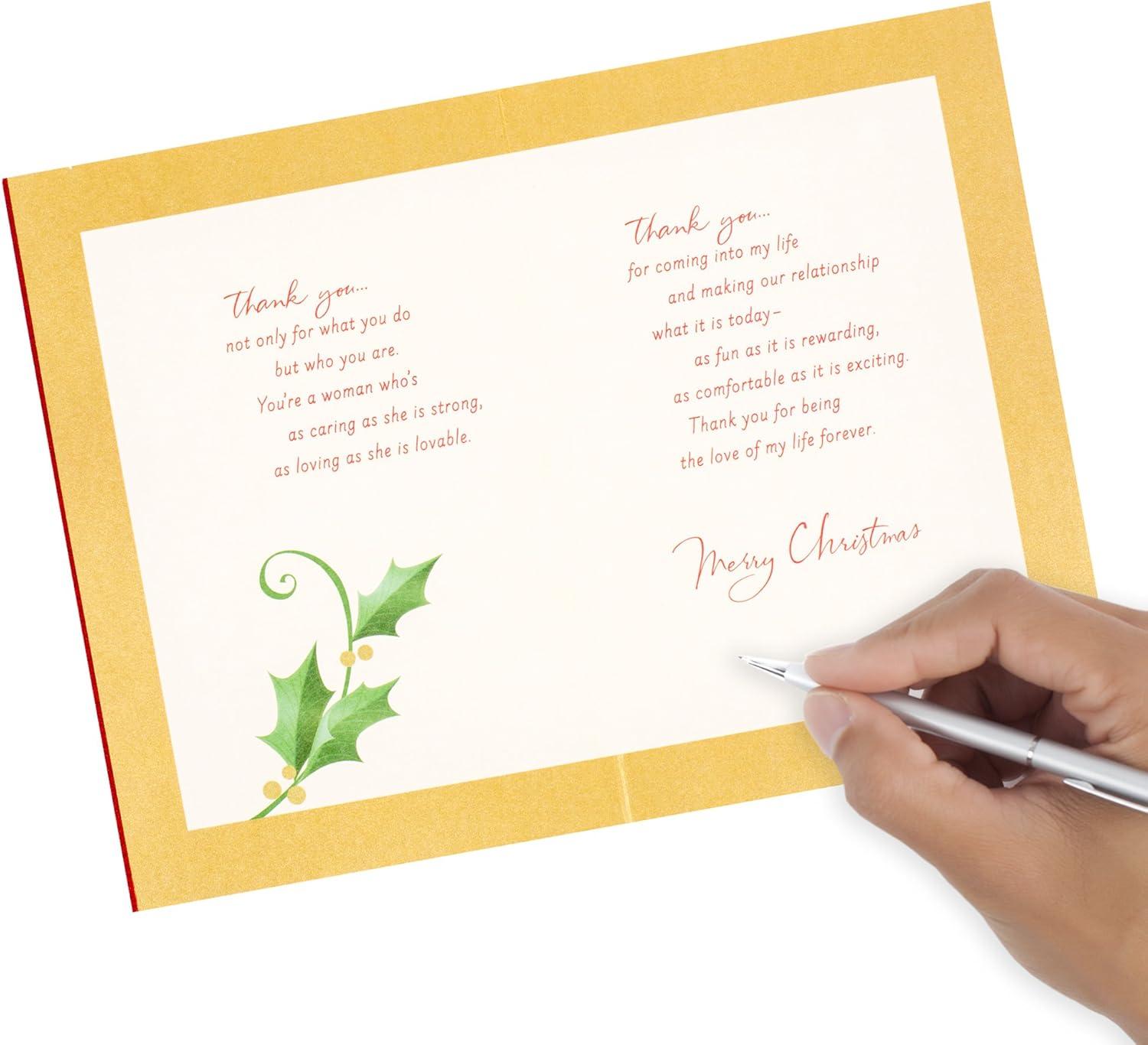imageHallmark Romantic Christmas Card for Husband Wife Boyfriend Girlfriend Celebrate Our WaySo Grateful Youre Mine Poinsettia