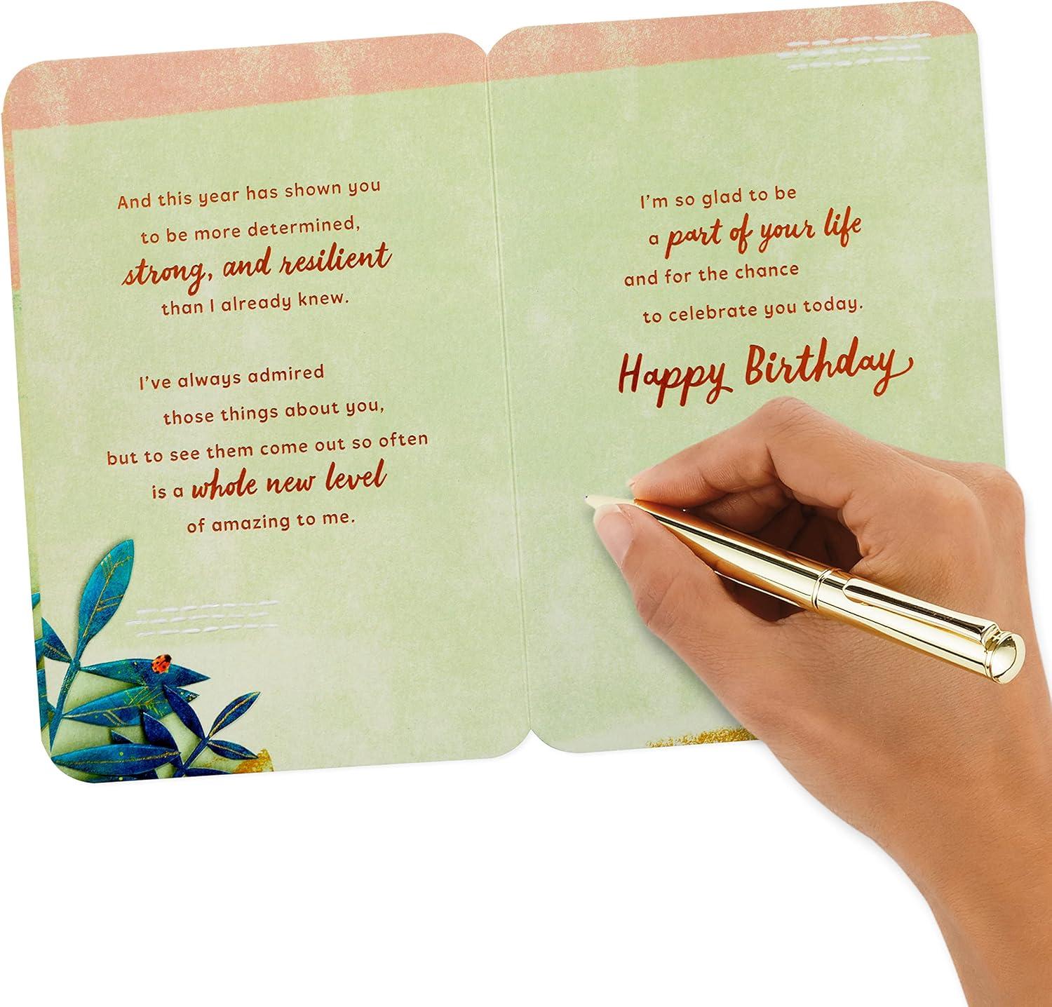 imageHallmark Signature Birthday Card Seashell Birthday CakeDetermined  Strong  Resilient