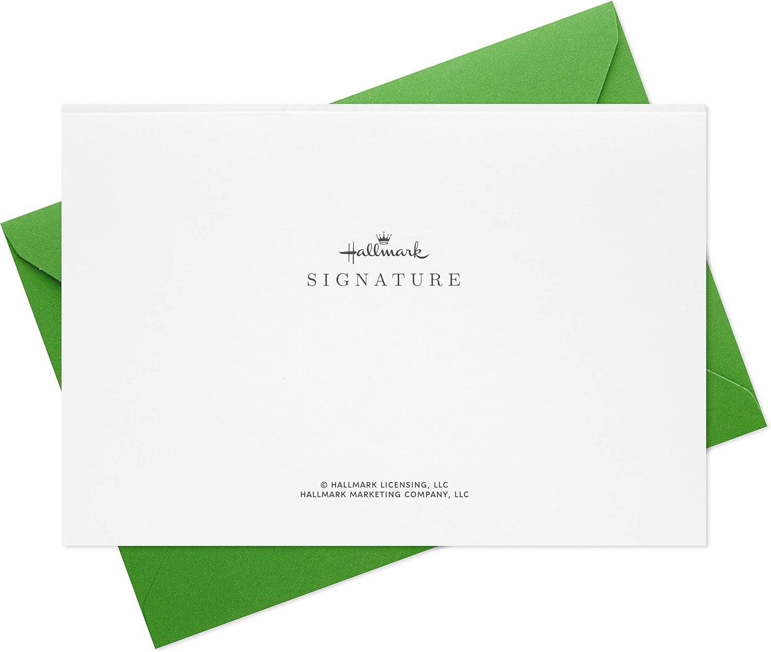 imageHallmark Signature Christmas Card Floral Merry ChristmasJOY Holly Boughs