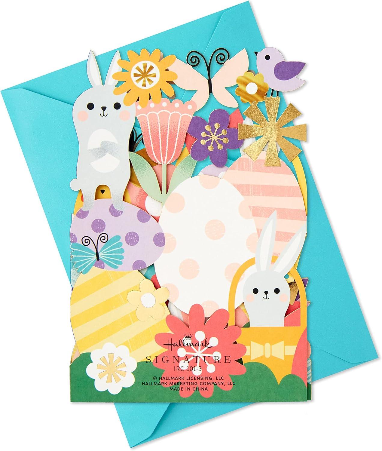 imageHallmark Signature Displayable Easter Card Accordion Fold Pop Up Flowers and BunniesAccordion Fold Pop Up Flowers and Bunnies