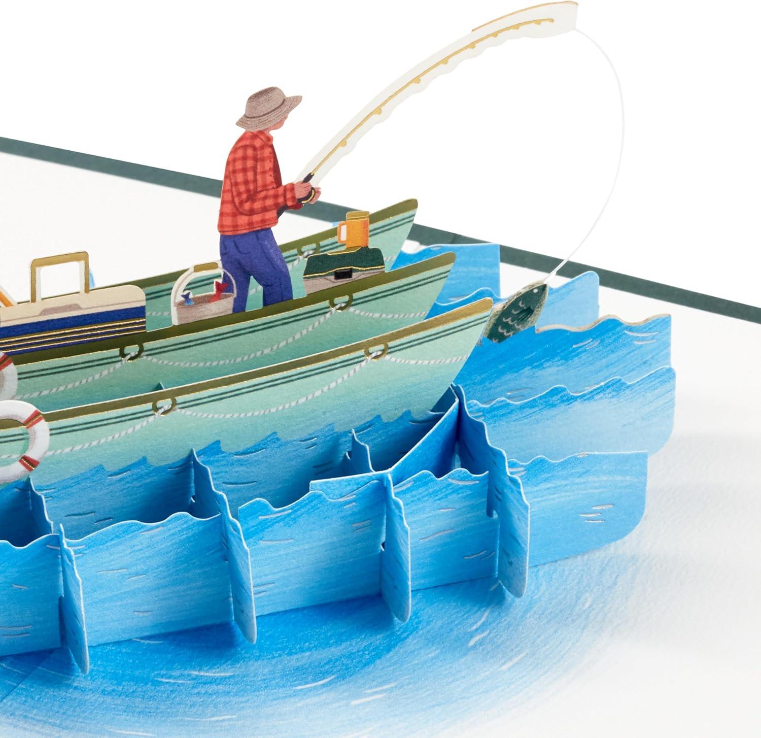 imageHallmark Signature Paper Wonder Fishing PopUp Card Have a Reel Nice Day for Birthdays Fathers Day Just BecauseFishing