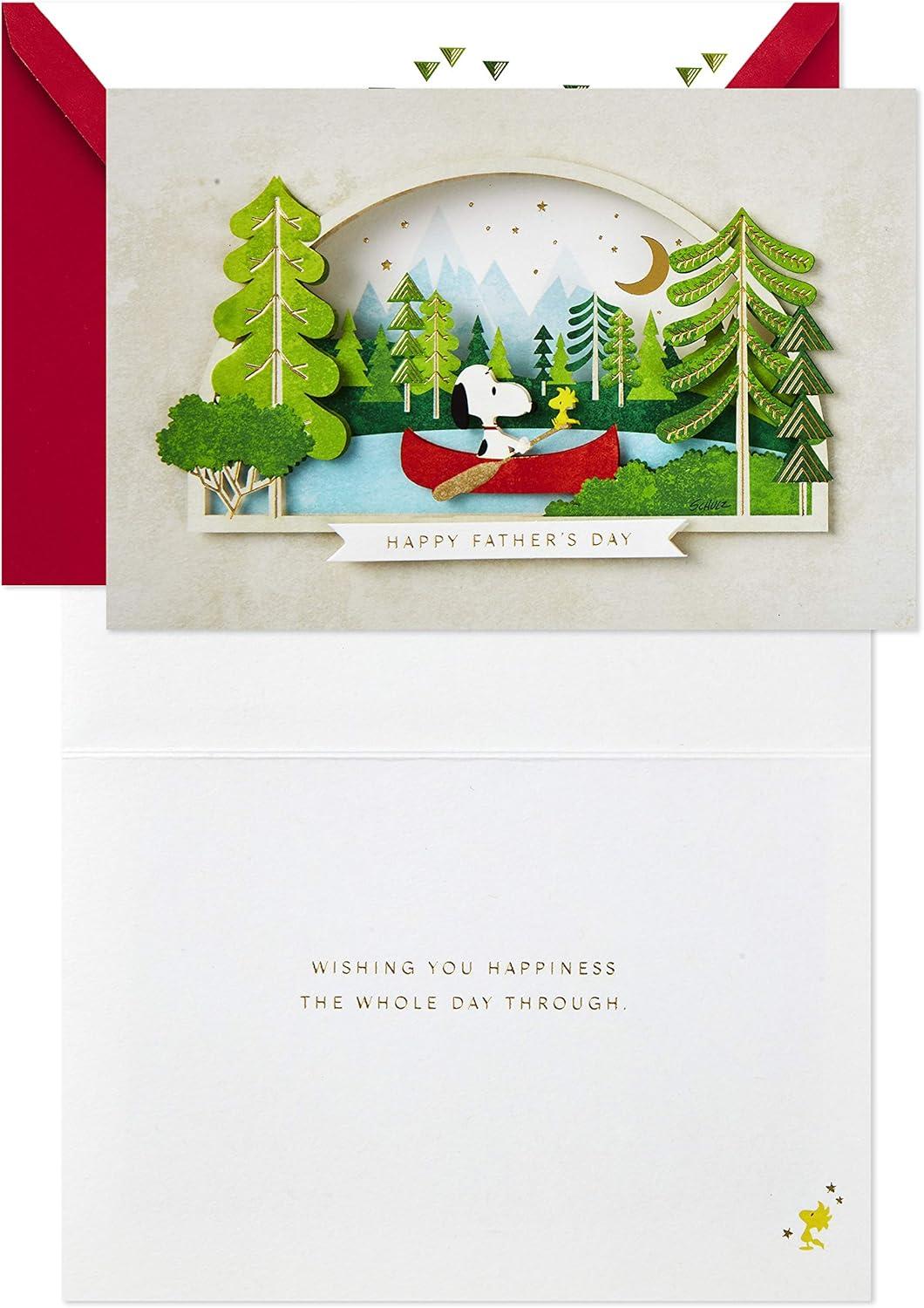 imageHallmark Signature Peanuts Fathers Day Card Snoopy and Woodstock Canoeing 799FFW2007Snoopy and Woodstock Canoeing