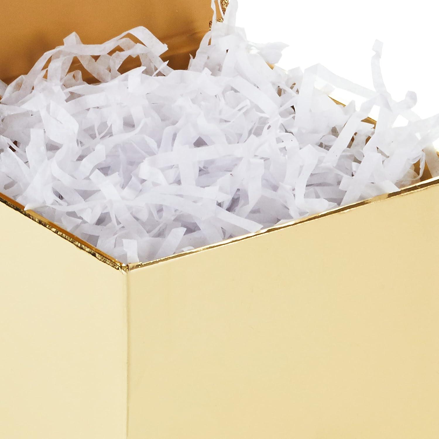 imageHallmark Small Gift Box with Bow and Shredded Paper Fill Red Signature 4 inch Gift Box with Glitter for Birthdays Graduations Anniversaries Christmas Valentines Day All OccasionGold Glitter