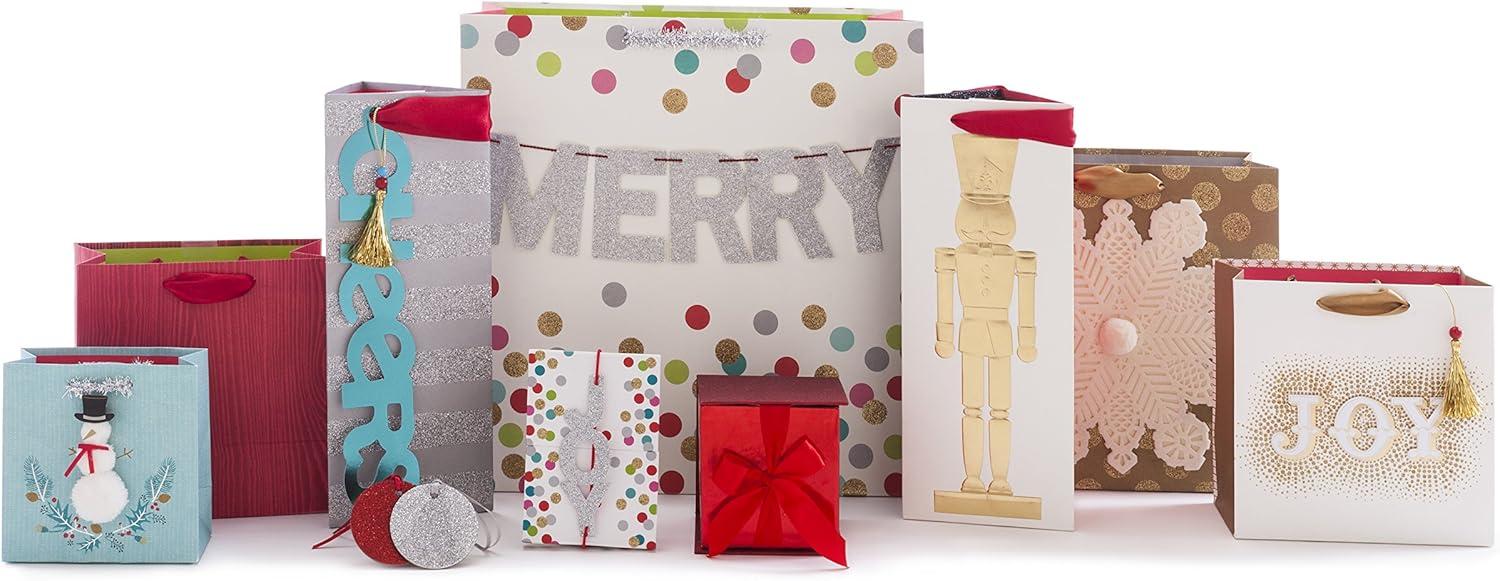 imageHallmark Small Gift Box with Bow and Shredded Paper Fill Red Signature 4 inch Gift Box with Glitter for Birthdays Graduations Anniversaries Christmas Valentines Day All OccasionRed Glitter