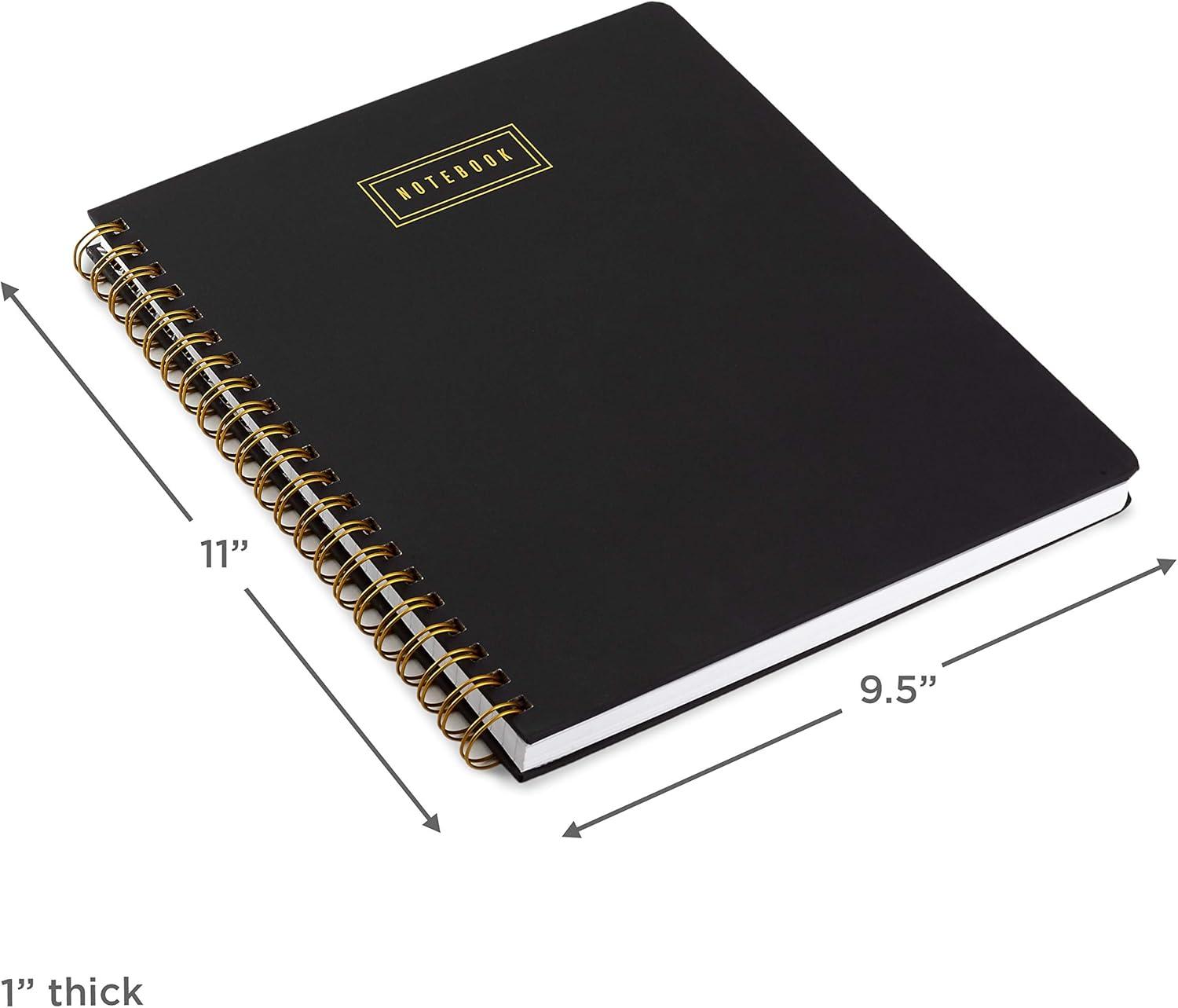 imageHallmark Spiral Notebook Black and Gold Ruled Journal