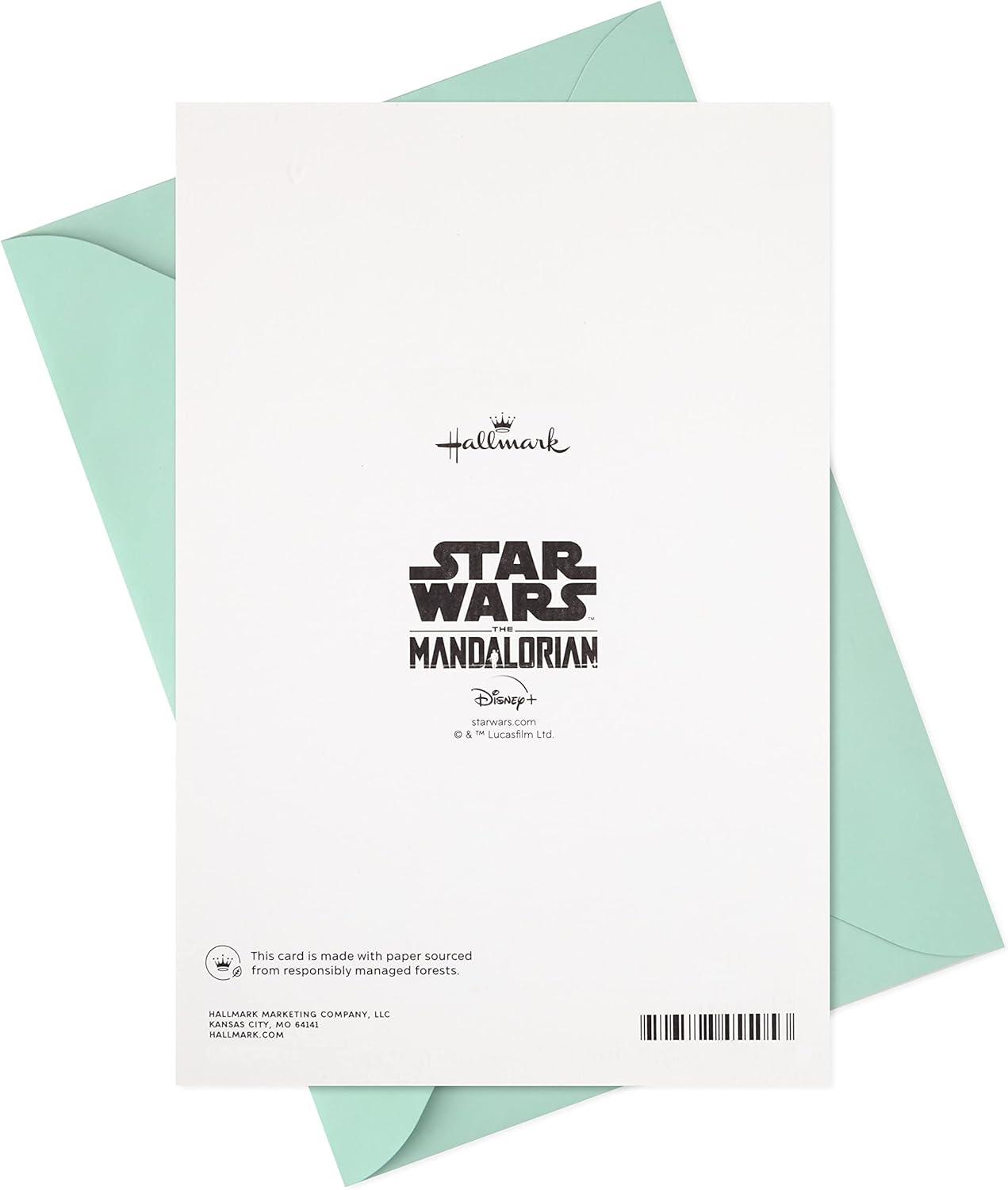 imageHallmark Star Wars Baby Shower Card for New Parents Baby Yoda Force is Strong Welcome New Baby Congratulations Gender Reveal May the 4thBaby Yoda  Force is Strong