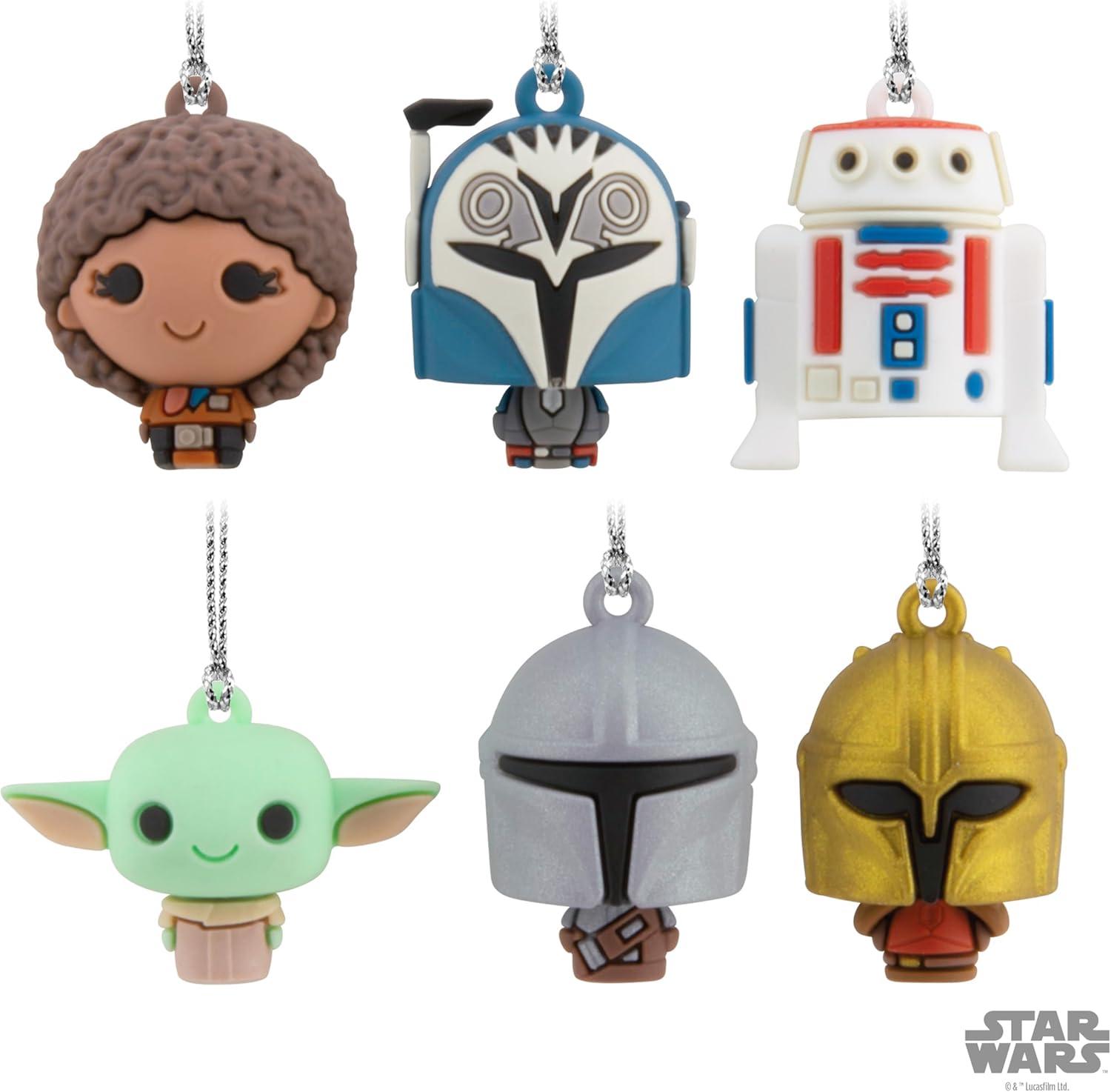 imageHallmark Star Wars The Mandalorian Mini Christmas Ornaments Shatterproof Set of 6 Gifts for Star Wars Fans
