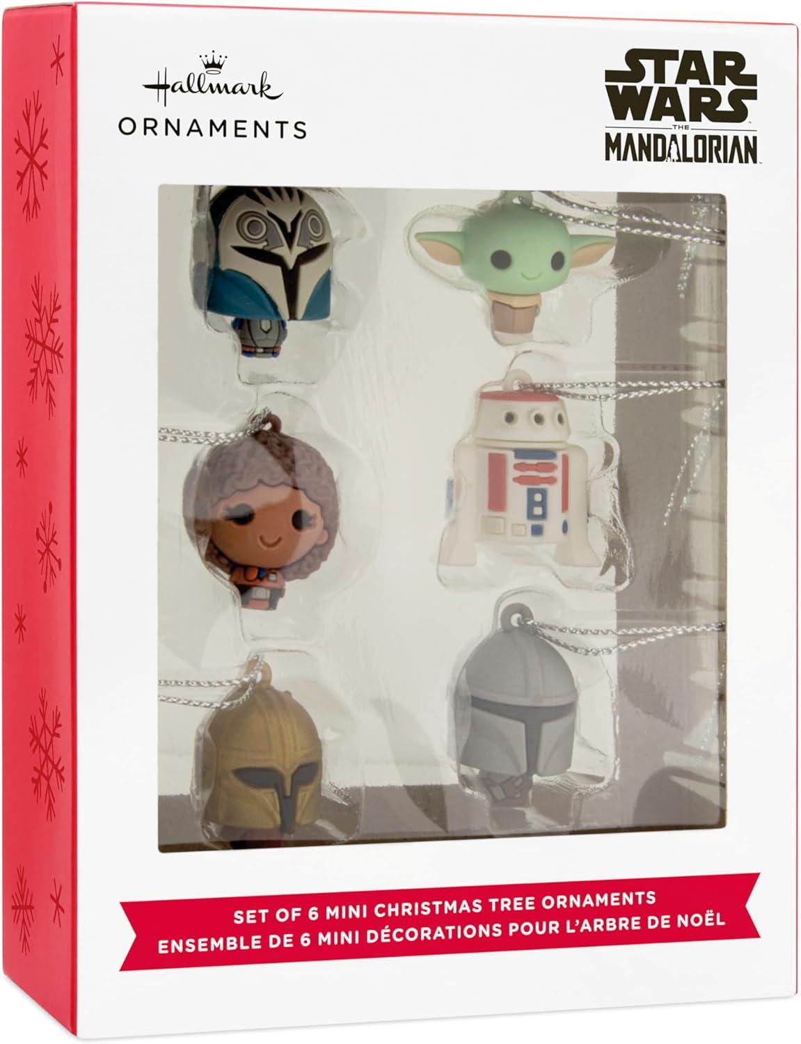 imageHallmark Star Wars The Mandalorian Mini Christmas Ornaments Shatterproof Set of 6 Gifts for Star Wars Fans