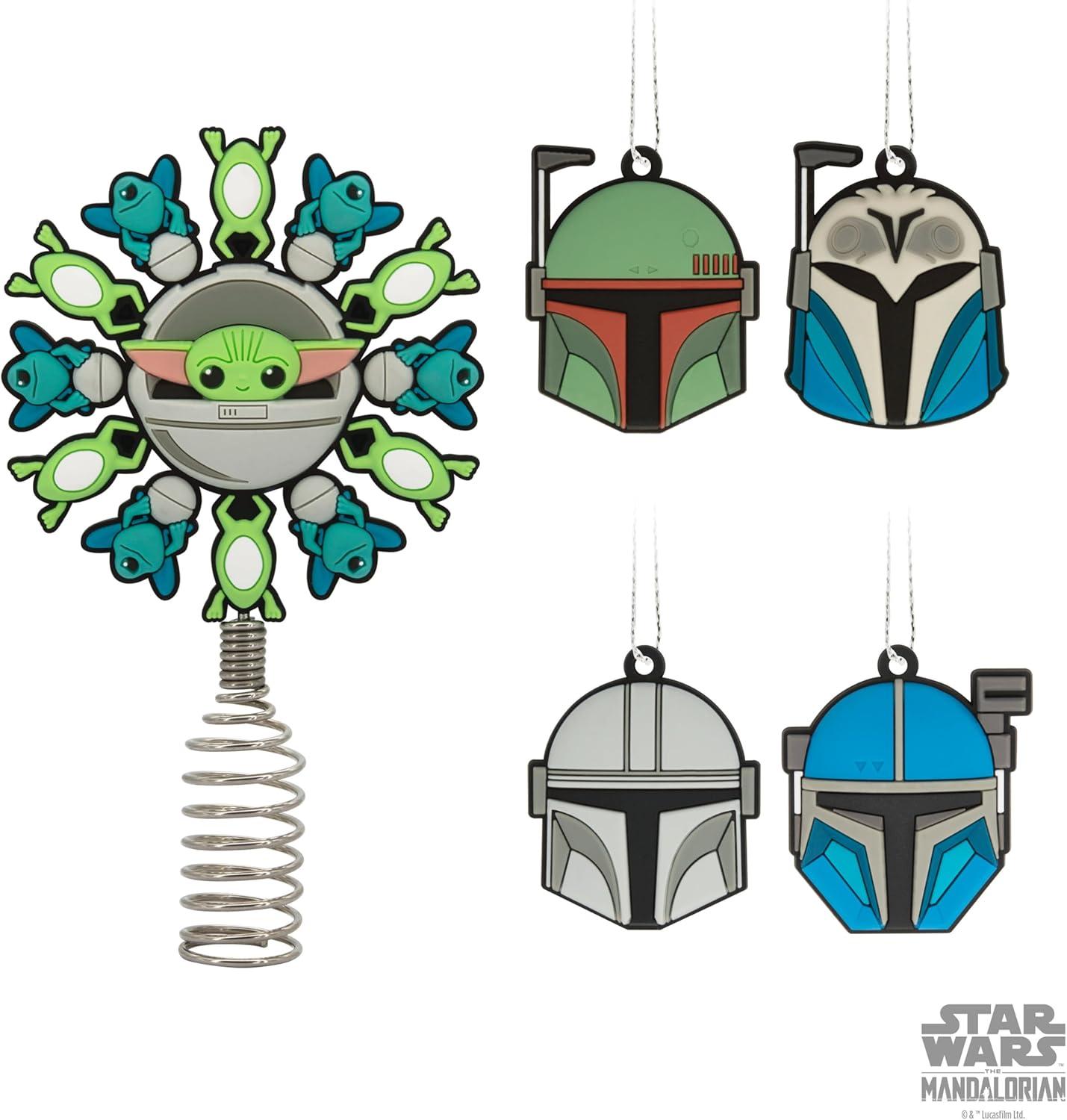 imageHallmark Star Wars The Mandalorian Mini Christmas Tree Topper and Ornaments Set of 5