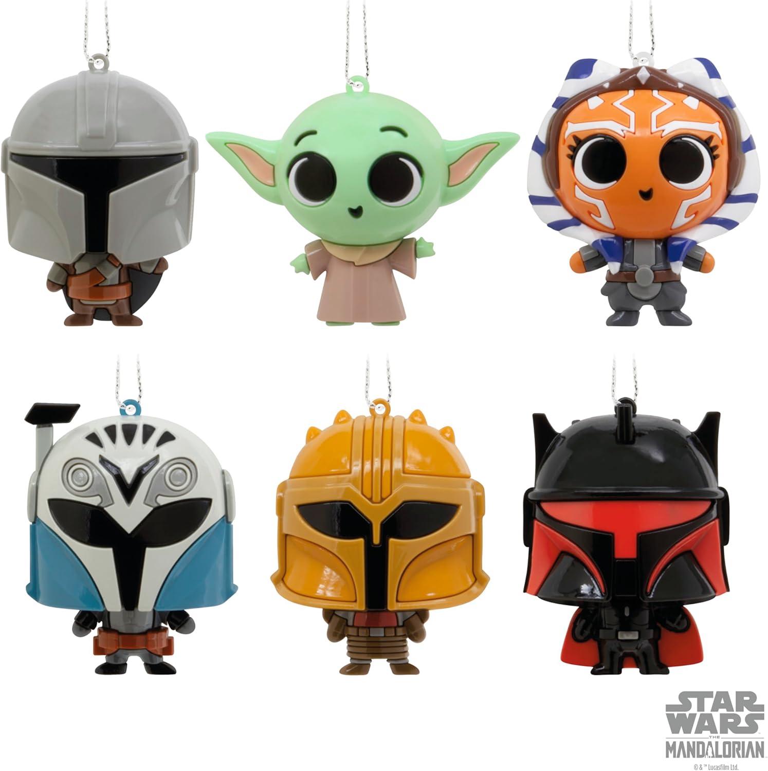 imageHallmark Star Wars The Mandalorian Series 5 Mystery Christmas Ornaments Shatterproof Set of 2 Gifts for Star Wars Fans