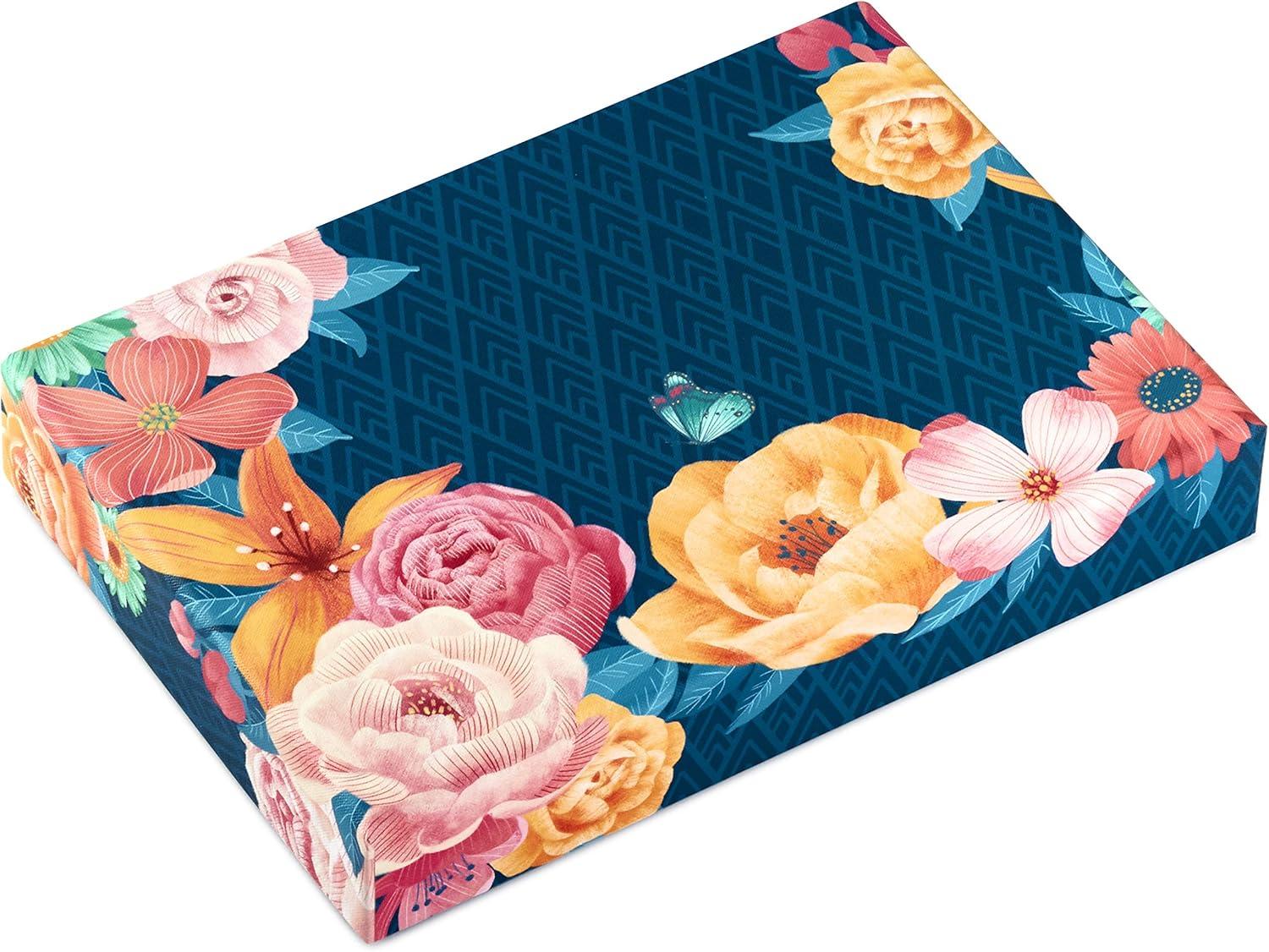 imageHallmark Stationery Set with Desk Organizer Floral 10 Blank Cards with Envelopes 20 Writing Sheets with Envelopes 75Sheet Notepad 30Seals