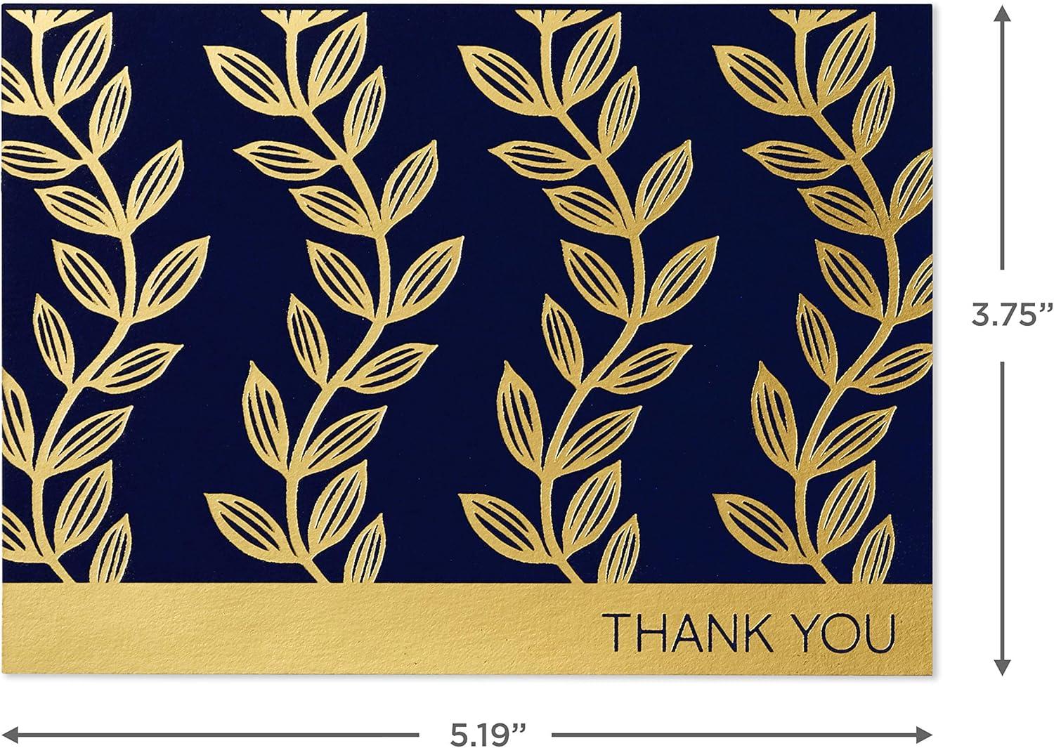 imageHallmark Thank You Cards Assortment Navy and Gold 50 Thank You Notes with Envelopes for Wedding Bridal Shower Baby Shower Business GraduationNavy  Gold