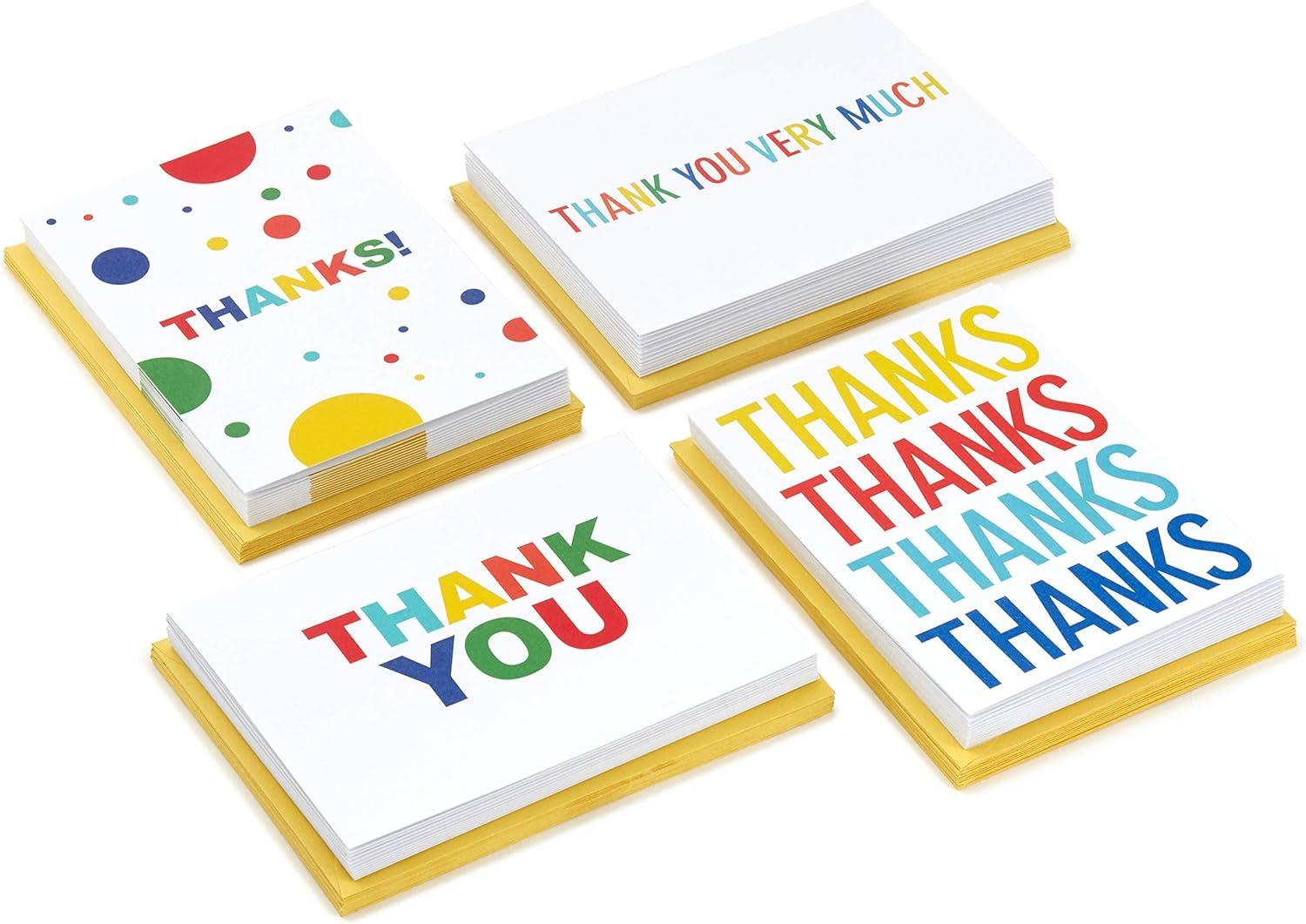 imageHallmark Thank You Cards Assortment Primary Colors 48 Thank You Notes for Kids and Adults for Graduation Baby Shower Birthdays All OccasionThank You Kids