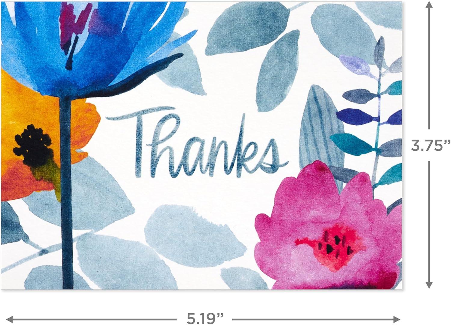 imageHallmark Thank You Notes Assortment 48 Blank Cards with Envelopes Watercolor Florals