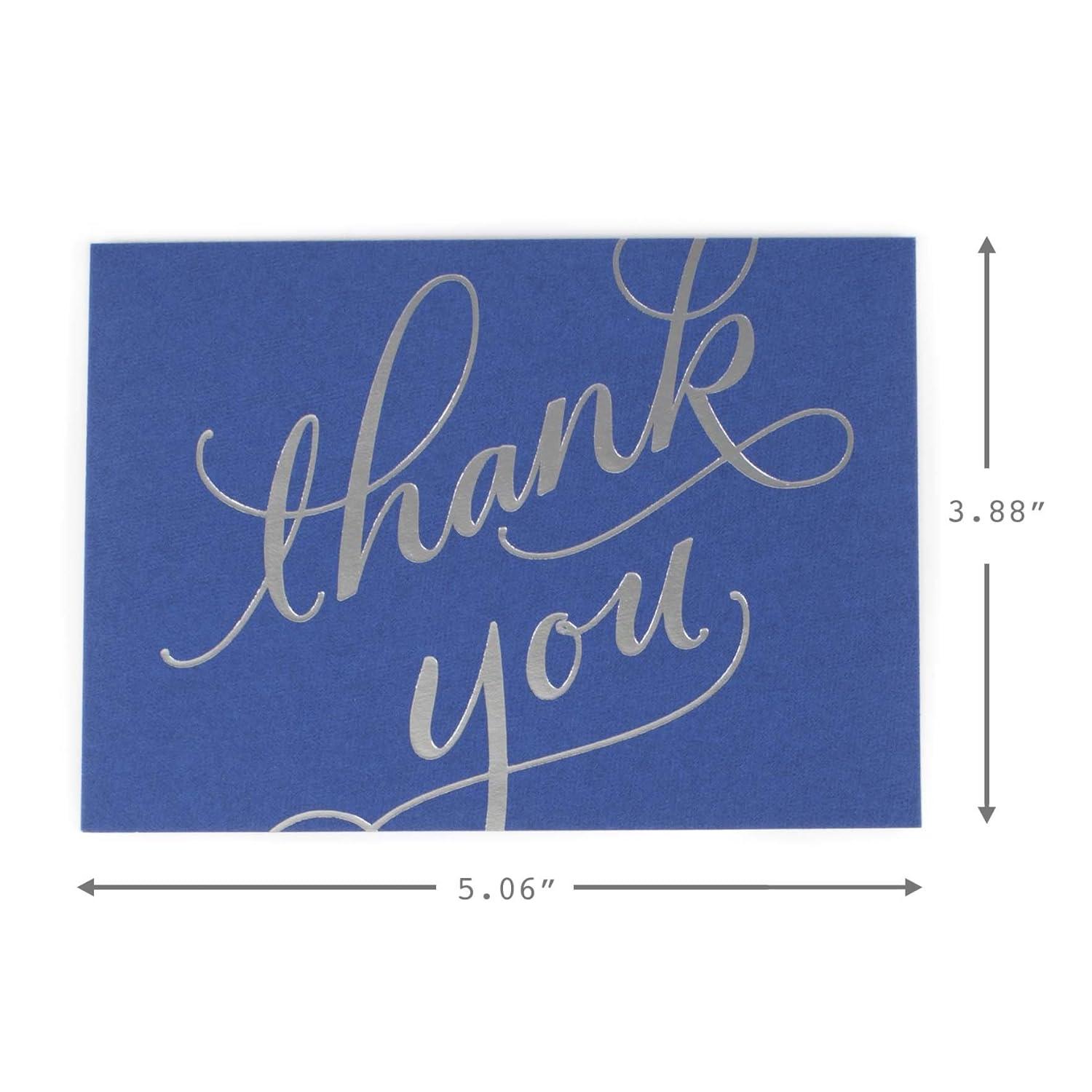 imageHallmark Thank You Notes Silver Foil Script 40 Cards and EnvelopesSilver Foil Script