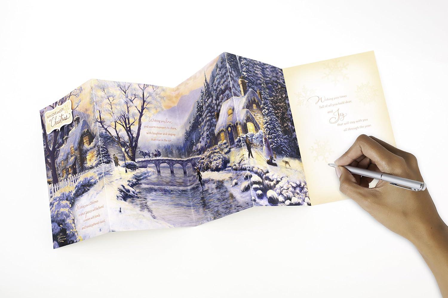 imageHallmark Thomas Kinkade Christmas Card Snow Cabin 0599XXH5221Snow Cabin  1 Kinkade Card with Envelope