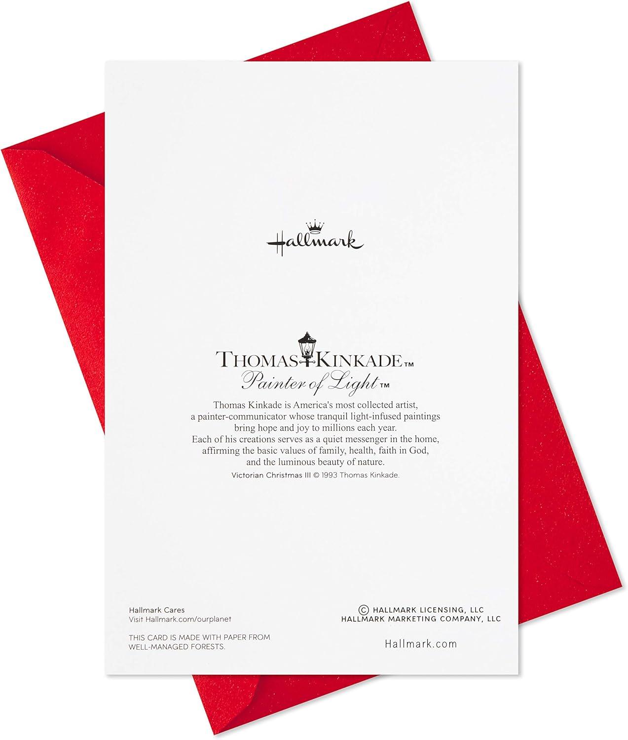 imageHallmark Thomas Kinkade Christmas Card Snow Cabin 0599XXH5221Snowy House  10 Kinkade Cards with Envelopes