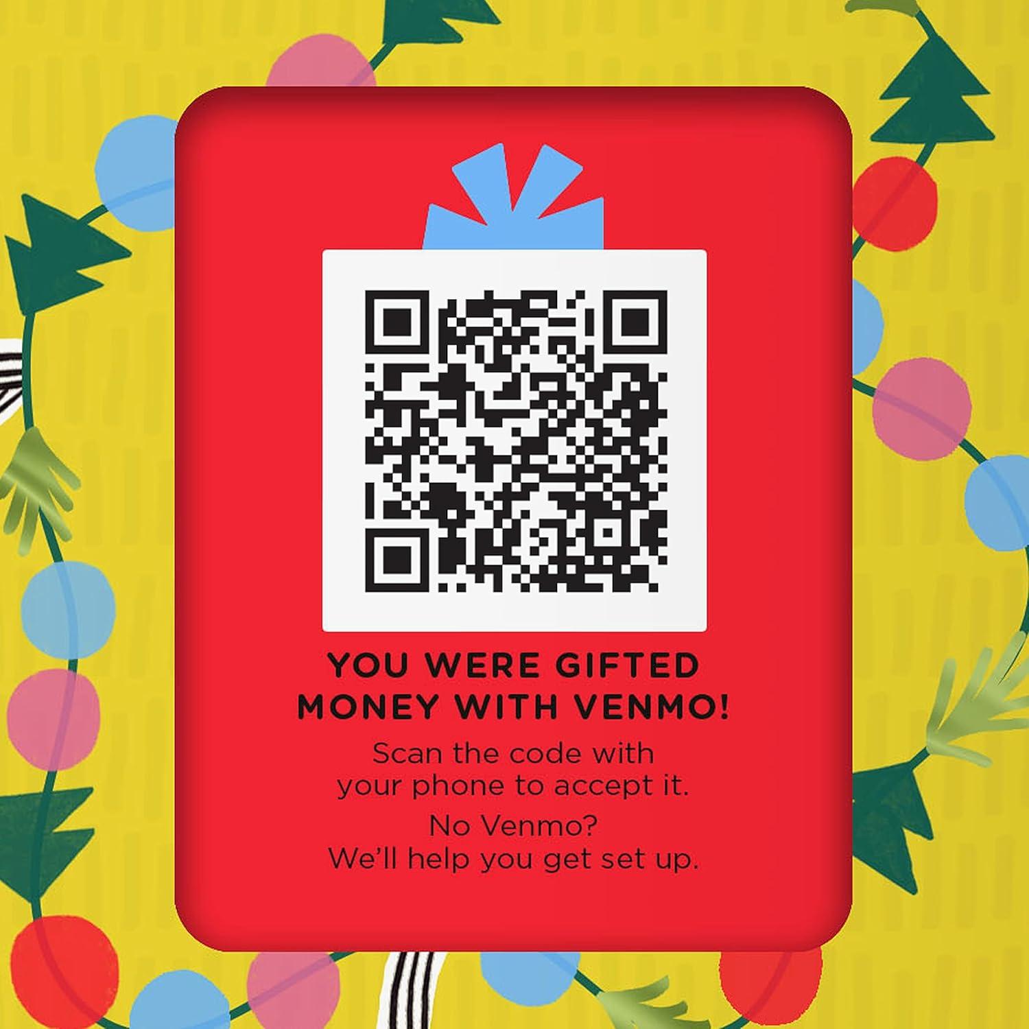 imageHallmark and Venmo Christmas Cards 2 Cards with Envelopes Santa with Unicorn Rainbow Christmas Tree