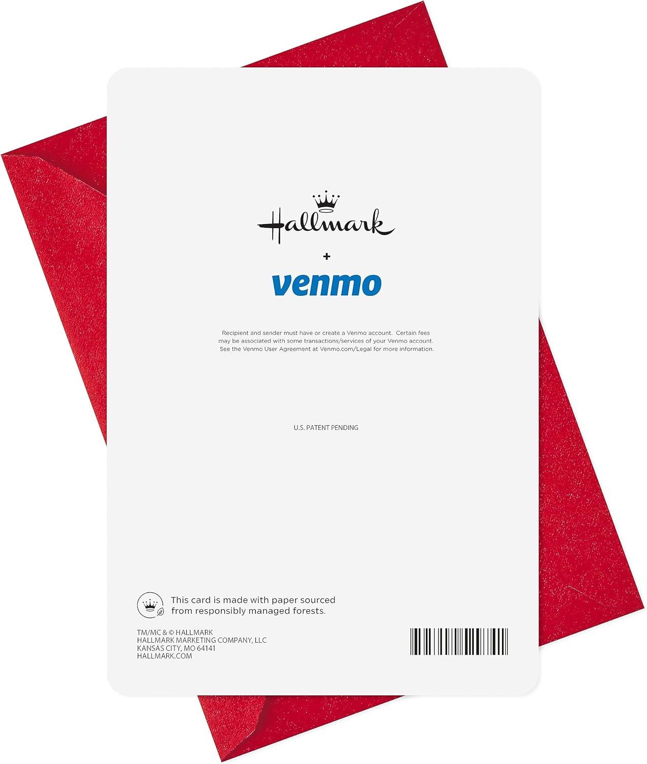 imageHallmark and Venmo Christmas Cards 2 Cards with Envelopes Santa with Unicorn Rainbow Christmas Tree