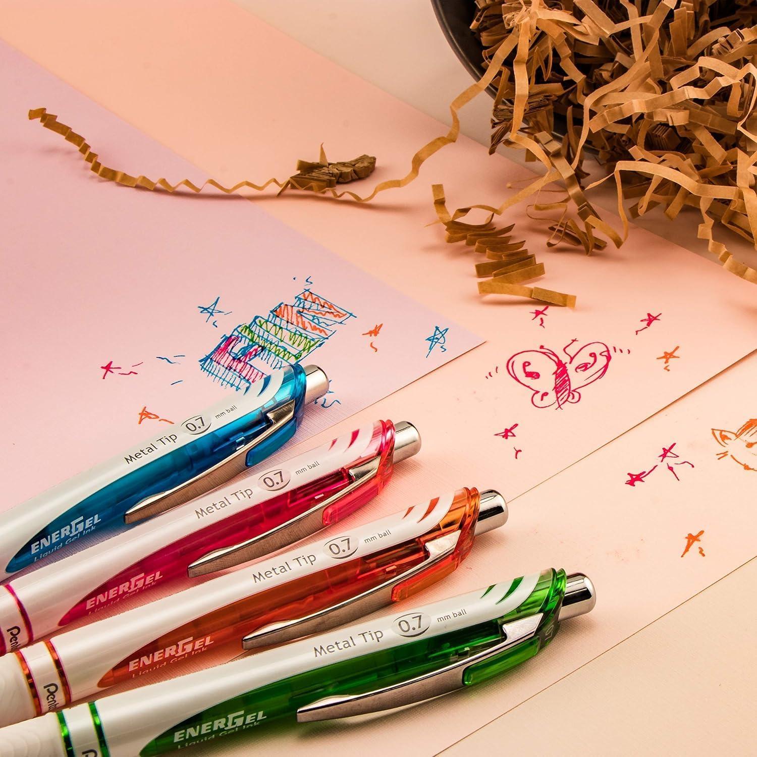 imagePentel EnerGel Pearl RTX Retractable Liquid Gel Pens Pack of 4 and Hallmark Birthday Cards Assortment 36 Count with Envelopes
