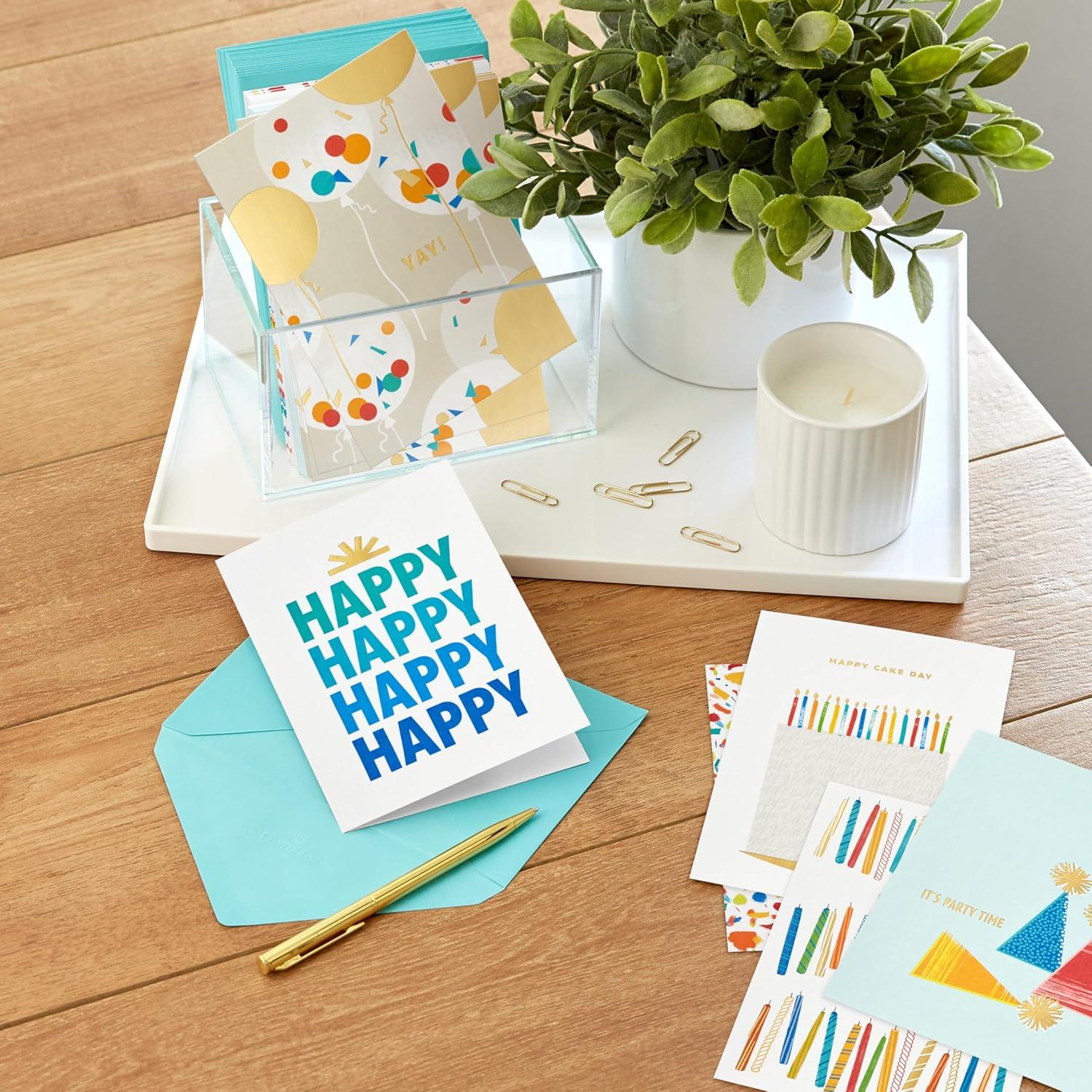 imagePentel EnerGel Pearl RTX Retractable Liquid Gel Pens Pack of 4 and Hallmark Birthday Cards Assortment 36 Count with Envelopes