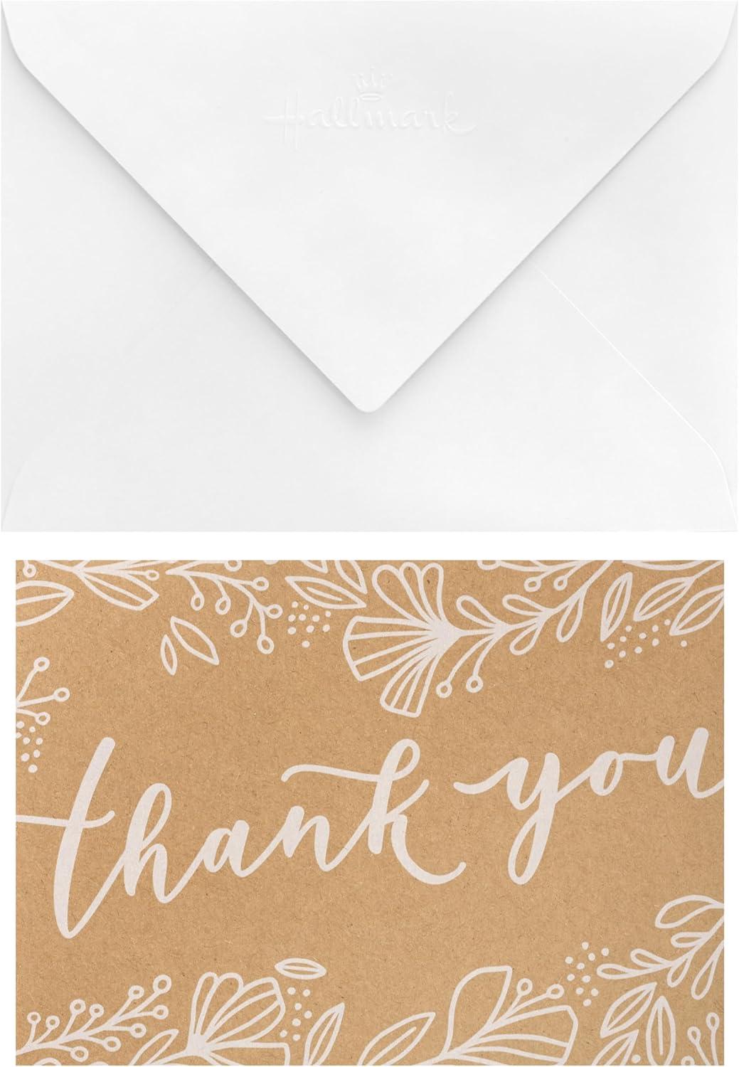 imagePentel RSVP Ballpoint Pens Pack of 12 and Hallmark Bulk Kraft Thank You Notes 100 Count with Envelopes for Weddings Bridal Showers Engagements Any Occasion