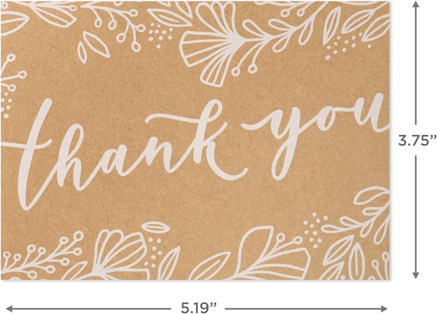 imagePentel RSVP Ballpoint Pens Pack of 12 and Hallmark Bulk Kraft Thank You Notes 100 Count with Envelopes for Weddings Bridal Showers Engagements Any Occasion