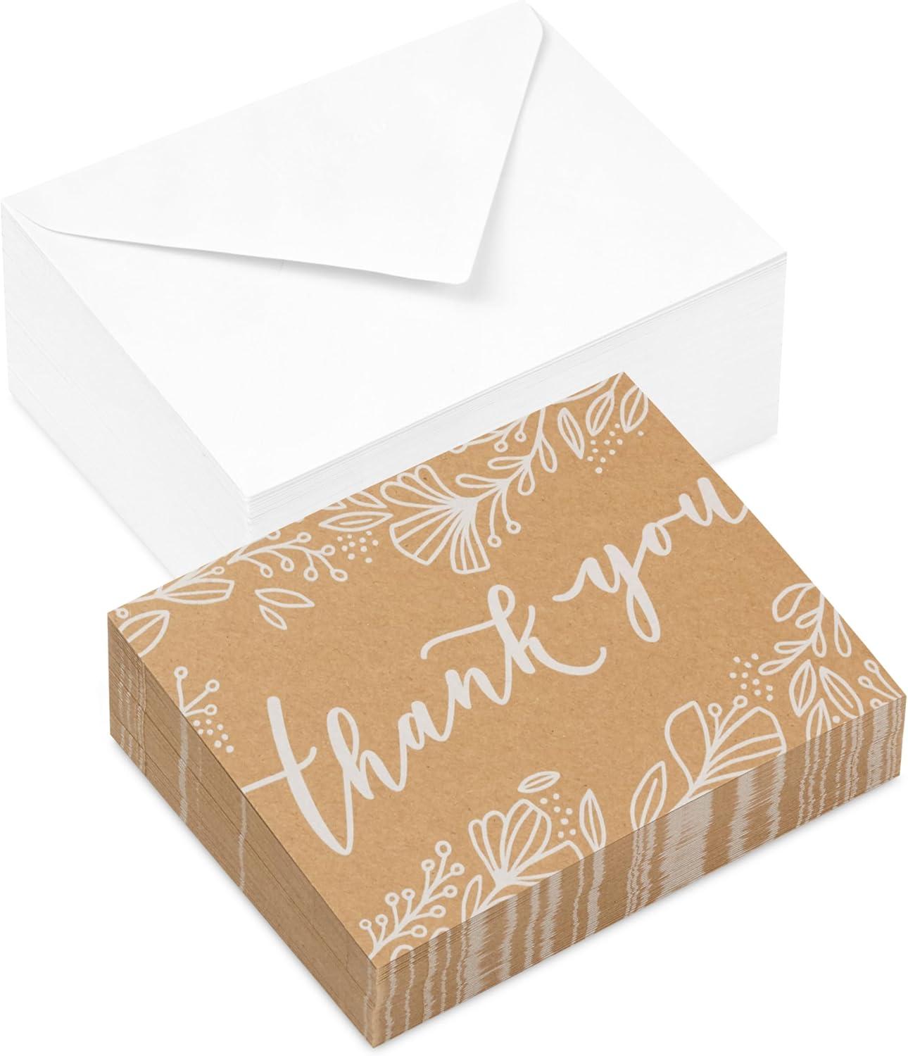imagePentel RSVP Ballpoint Pens Pack of 12 and Hallmark Bulk Kraft Thank You Notes 100 Count with Envelopes for Weddings Bridal Showers Engagements Any Occasion