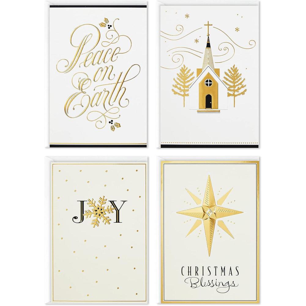 imageBoxed Religious Christmas Cards Assortment Peace on Earth 4 Designs 24 Cards with Envelopes