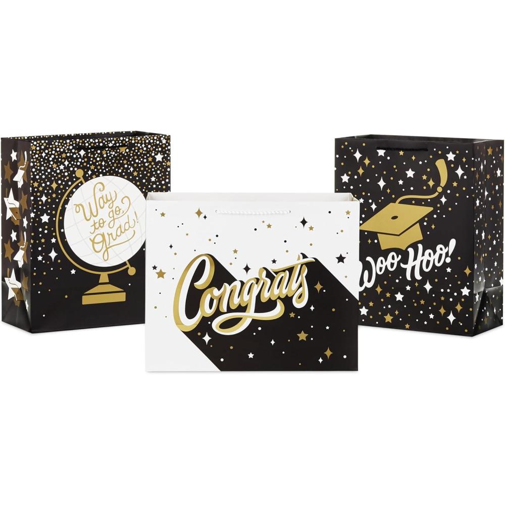 imageHallmark 13quot Large Graduation Gift Bags 3 Bags Way to Go Woo Hoo Congrats for High School College Kindergarten 8th Grade and More