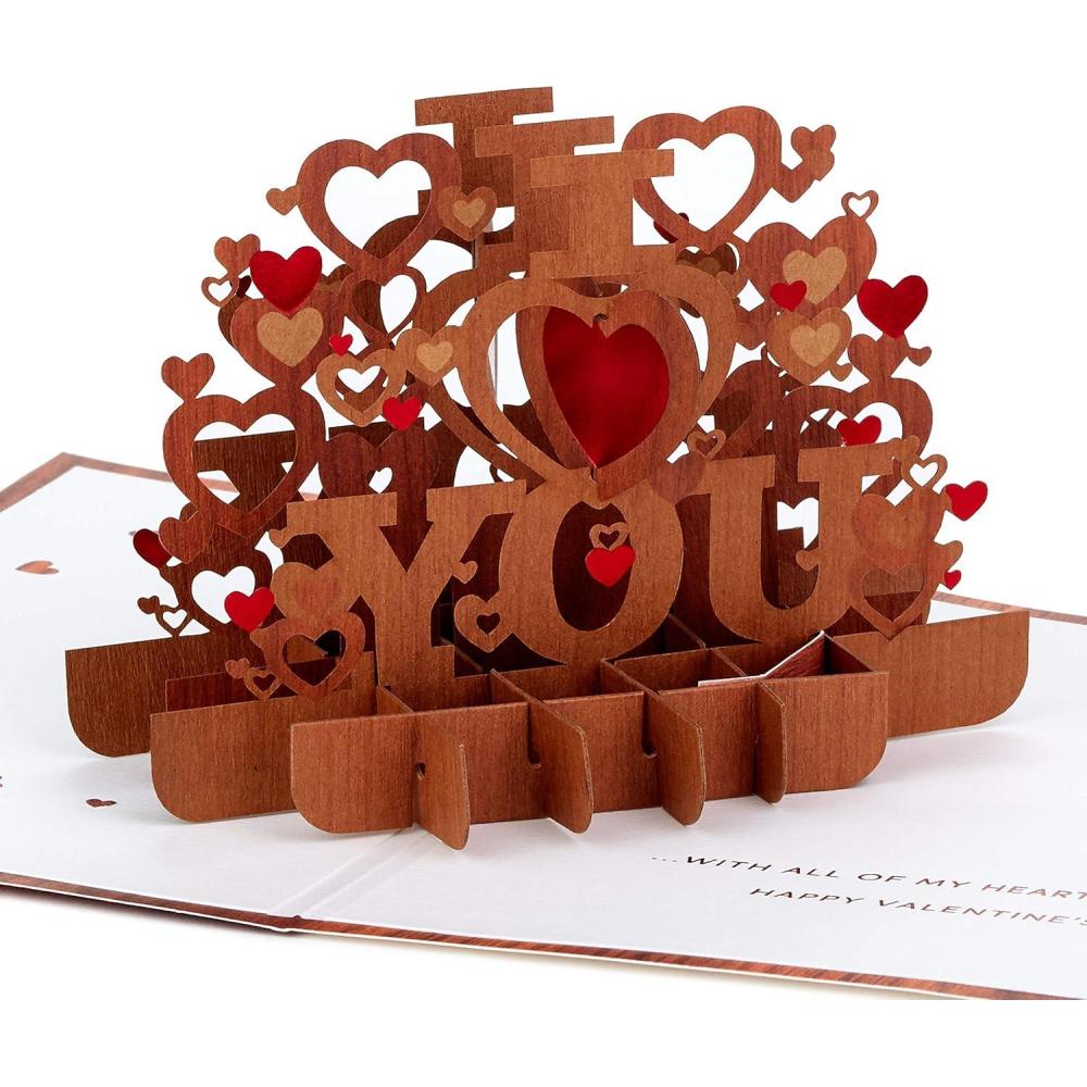 imageHallmark 1499VFE1114 Signature Paper Wonder Wood Pop Up Valentines Day Card All My HeartAll My Heart Pop Up