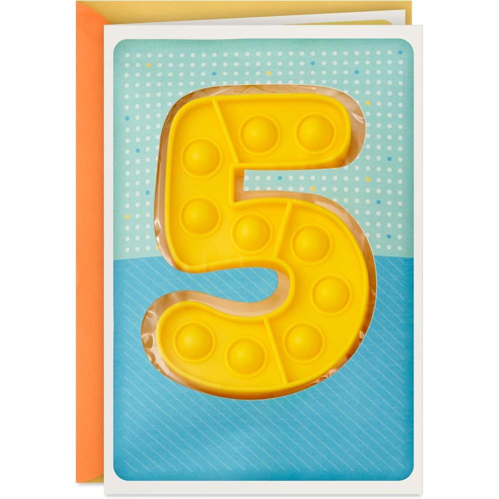 imageHallmark 5th Birthday Card for Kids with Detachable Pop It Toy