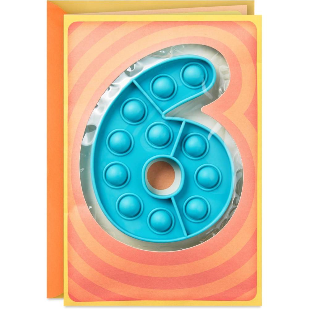 imageHallmark 6th Birthday Card for Kids with Detachable Pop It Toy6 Year Old