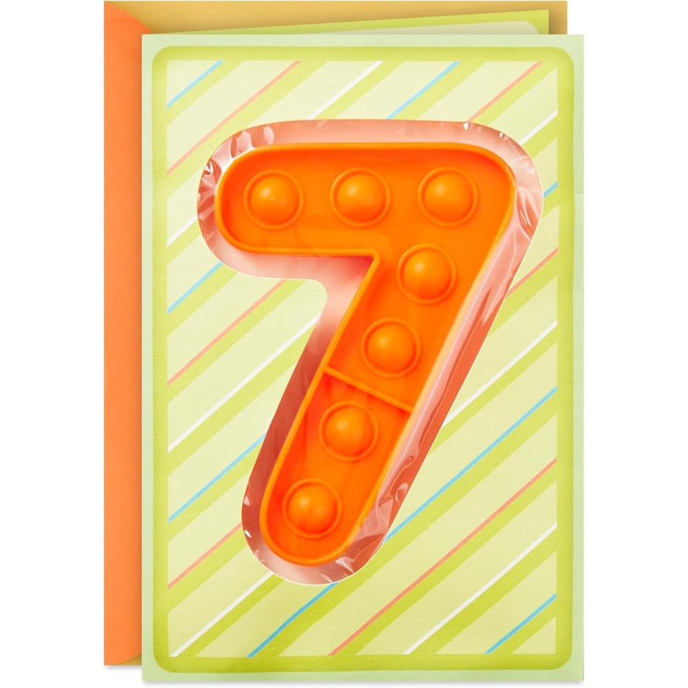 imageHallmark 7th Birthday Card for Kids with Detachable Pop It Toy