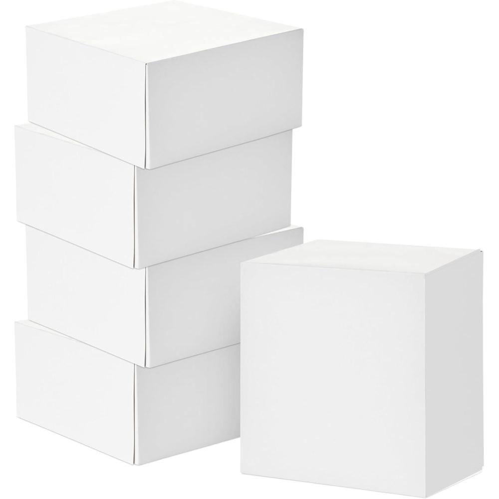 imageHallmark 8quot Gift Boxes for Christmas Holidays Birthdays Weddings Crafts Fathers Day Care Packages and More 5 Box SetBright White