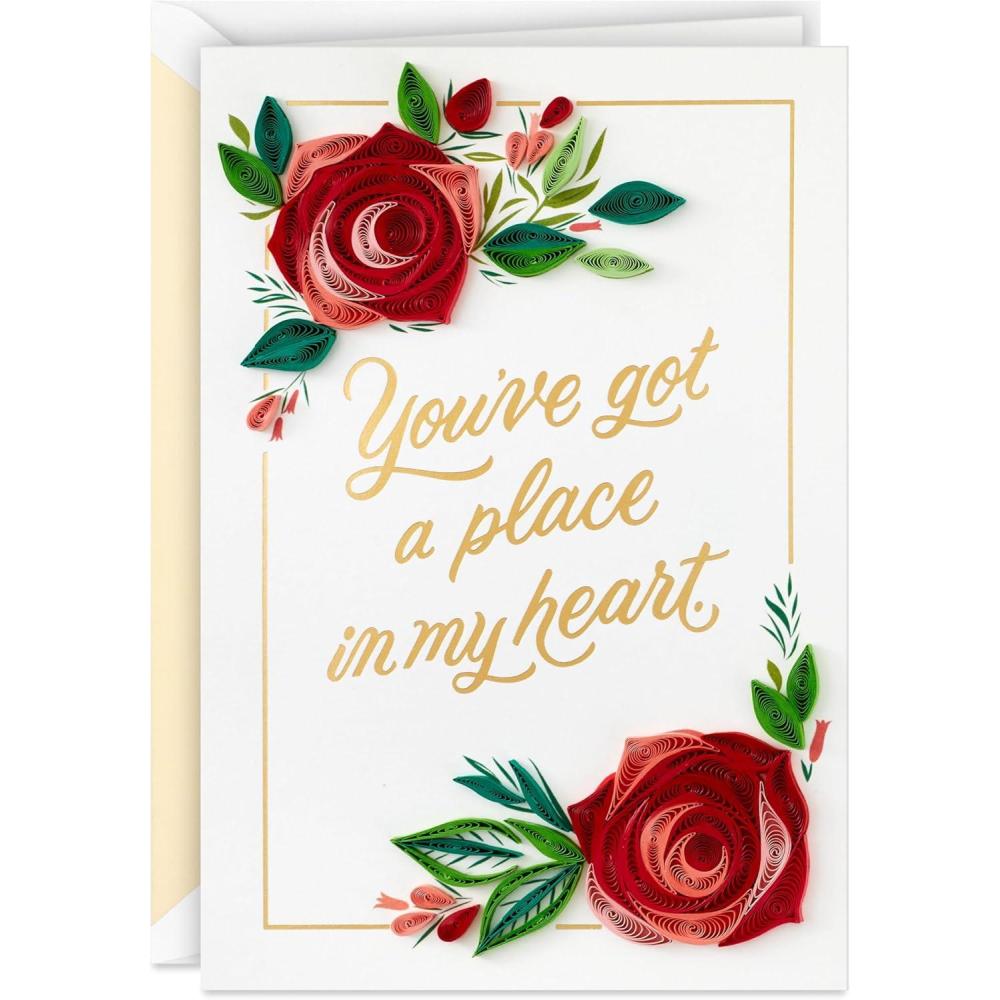 imageHallmark Anniversary Card Hearts with PatternsQuilled Paper Roses