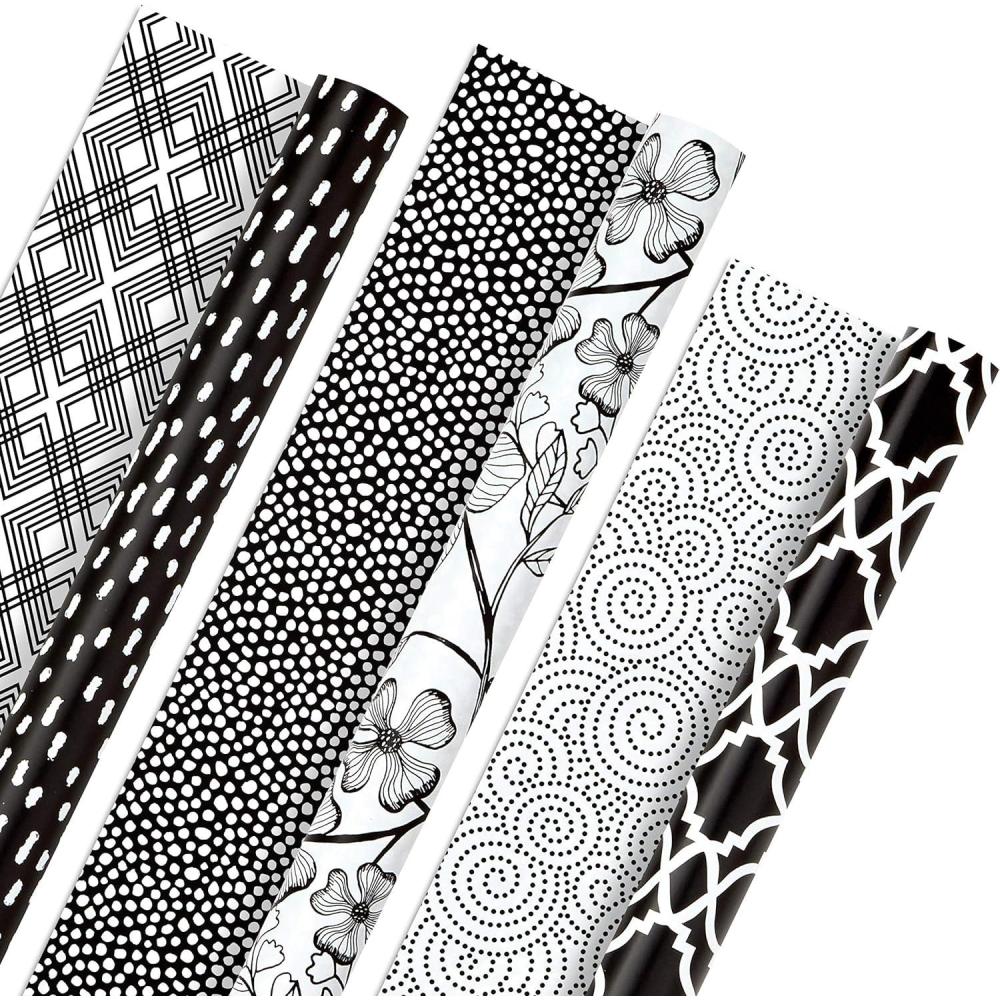 imageHallmark Assorted Black and White Gift Bags 8 Bags 4 Medium 9quot 4 Large 13quot for Weddings Graduations Retirements Valentines Day HalloweenWrapping Paper