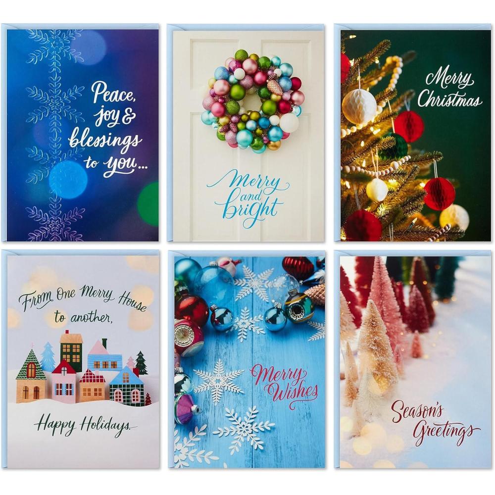 imageHallmark Assorted Religious Handmade Boxed Christmas Cards Set of 20 Premium Holiday Greeting Cards and Envelopes 1XPX5657Bright Photography Blank Holiday Note Assortment