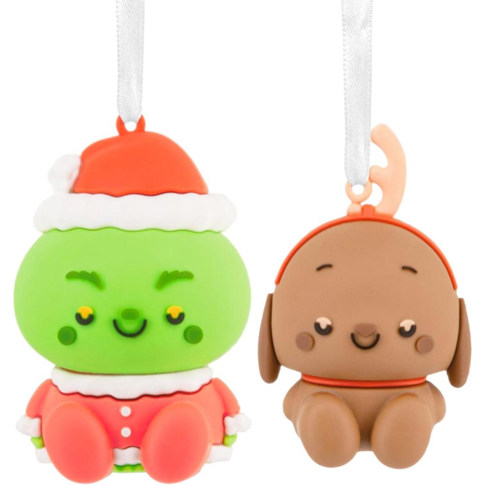 imageHallmark Better Together Dr Seusss How The Grinch Stole Christmas Grinch and Max Magnetic Christmas Ornaments Set of 2 Gifts for Dr Seuss Fans