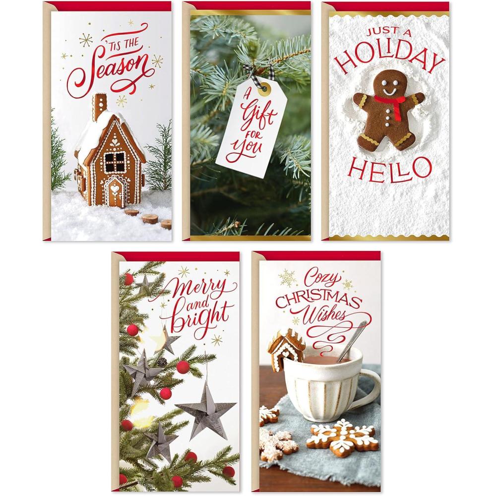 imageHallmark Boxed Christmas Cards Assortment Let it Snow 4 Designs 12 Cards and EnvelopesHoliday Photos  Pack of Assorted Money Holders