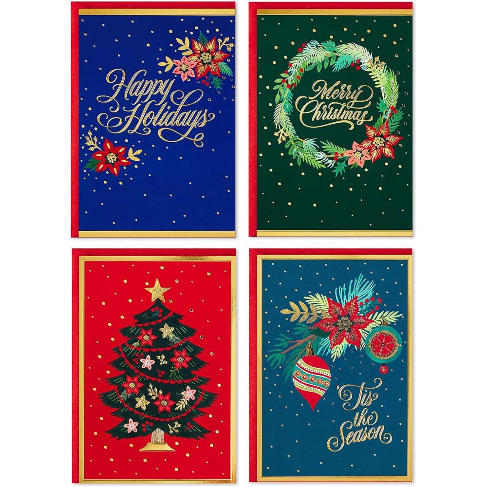 imageHallmark Boxed Christmas Cards Assortment Peace Hope Joy 48 Cards with Envelopes 1XPX5176Festive Foil