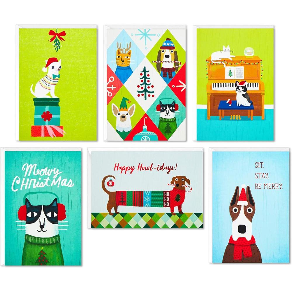 imageHallmark Boxed Christmas Cards Assortment Vintage Red Truck 4 Designs 12 Cards and EnvelopesPet Holiday Card Assortment