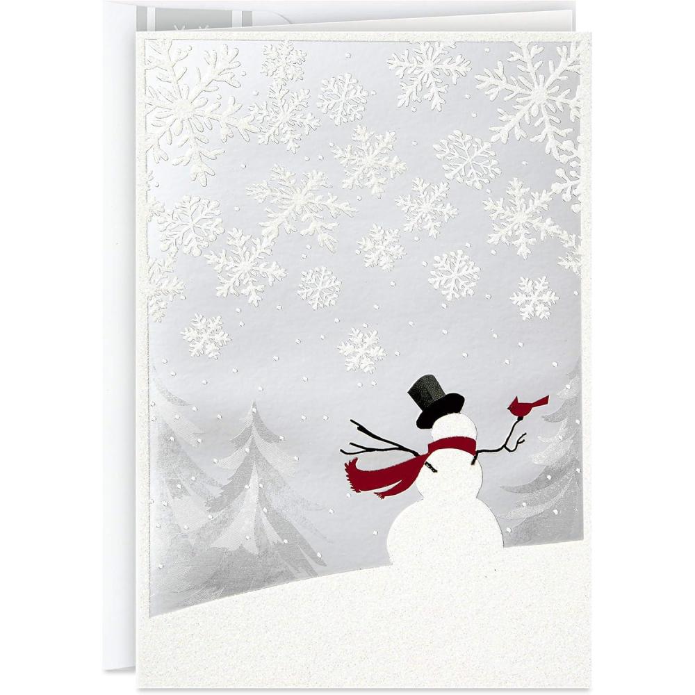 imageHallmark Boxed Christmas Cards Snowman and Cardinal 16 Cards and 17 Envelopes 1XPX5437Snowman and Cardinal Holiday Cards