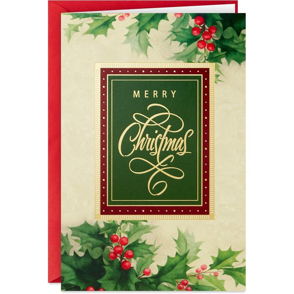 imageHallmark Christmas Boxed Cards Holiday Holly 40 Christmas Cards with Envelopes