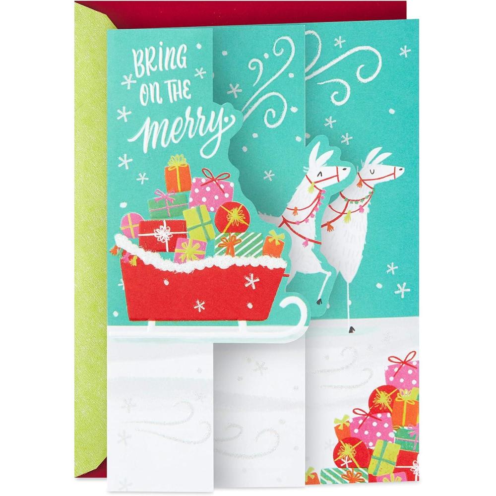 imageHallmark Christmas Card Feels Like ChristmasBring on the Merry Llamas